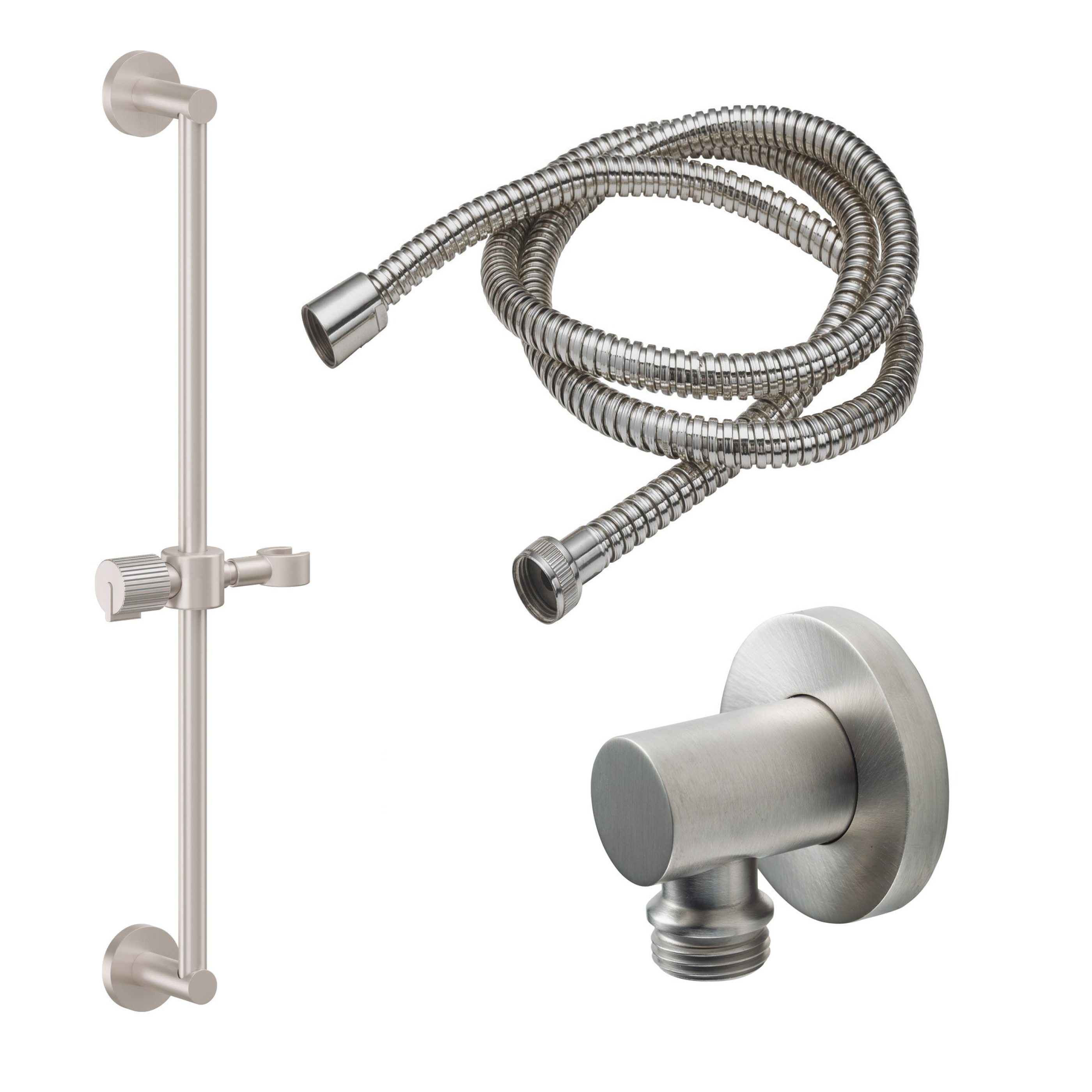 Slide Bar Handshower Kit Pinstripe Cylinder Handle with Round Base