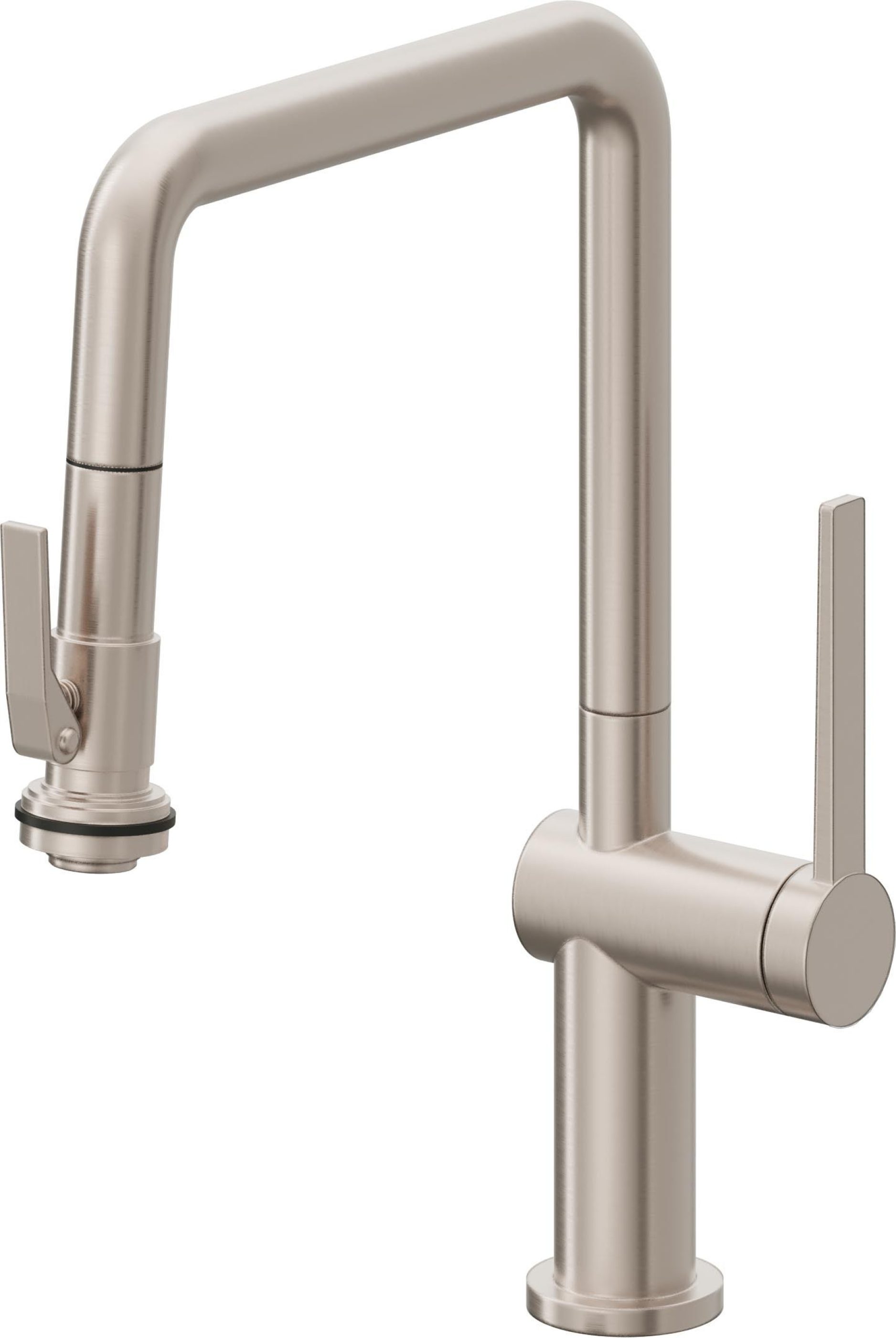 Pull-Down Kitchen Faucet with Squeeze Handle Sprayer - Quad Spout