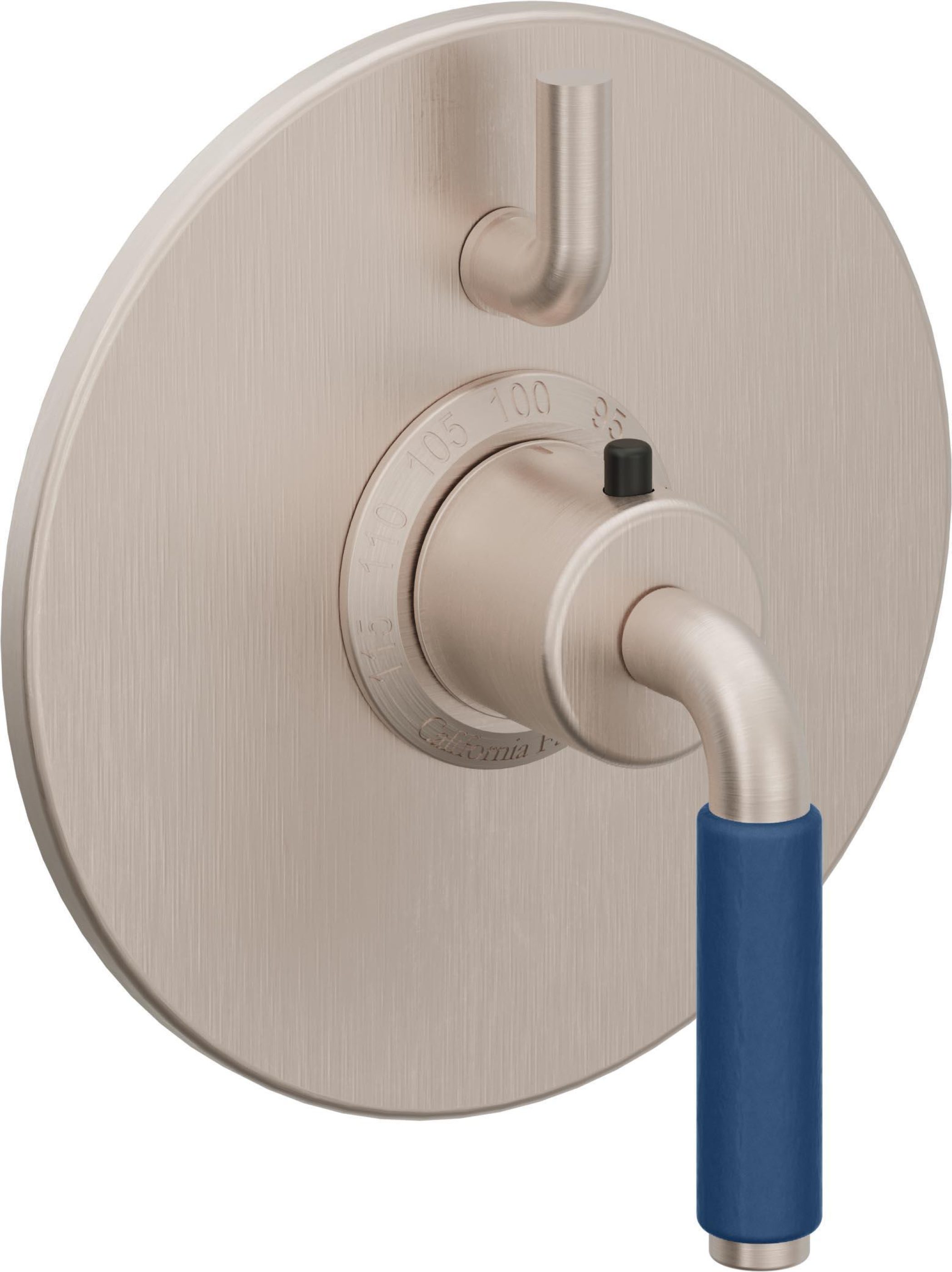 StyleTherm Trim Only with Single Volume Control - Blue Porcelain Lever ...