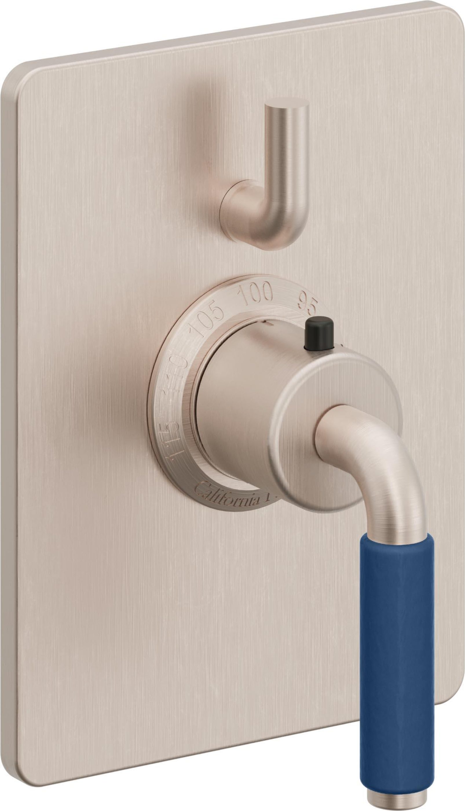 StyleTherm Trim Only with Single Volume Control - Blue Porcelain Lever ...