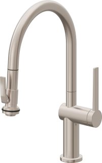 La Spezia Pull-Down Kitchen Faucet with Squeeze Handle Sprayer - Low Spout — image 1