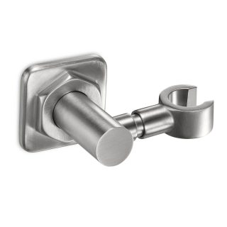 Chrome Hand Shower Holder & Hook Set – Brass Swivel Wall Mount Bracket With Stainless Steel Screws (Polished Chrome Finish)